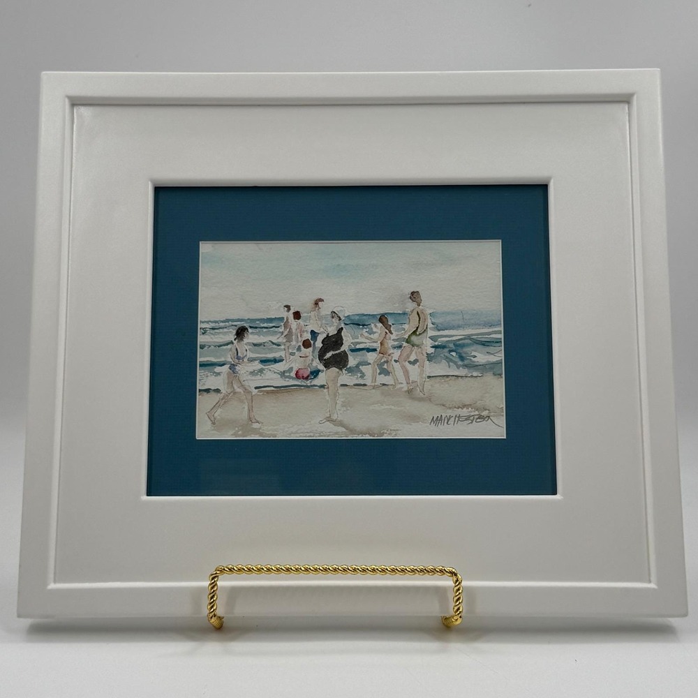 Original Cape May Beach Watercolor Painting by Al Manchester